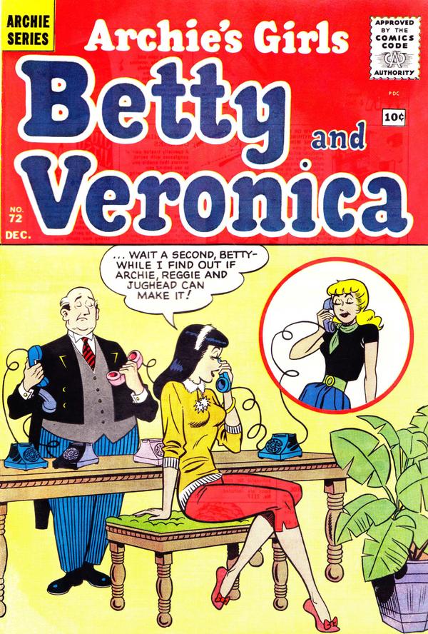 Archie's Girls Betty and Veronica #72 cover