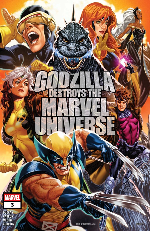 Godzilla Destroys the Marvel Universe #3 cover