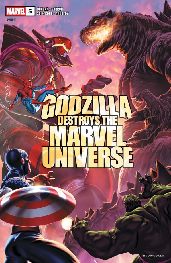 Godzilla Destroys the Marvel Universe #5 cover