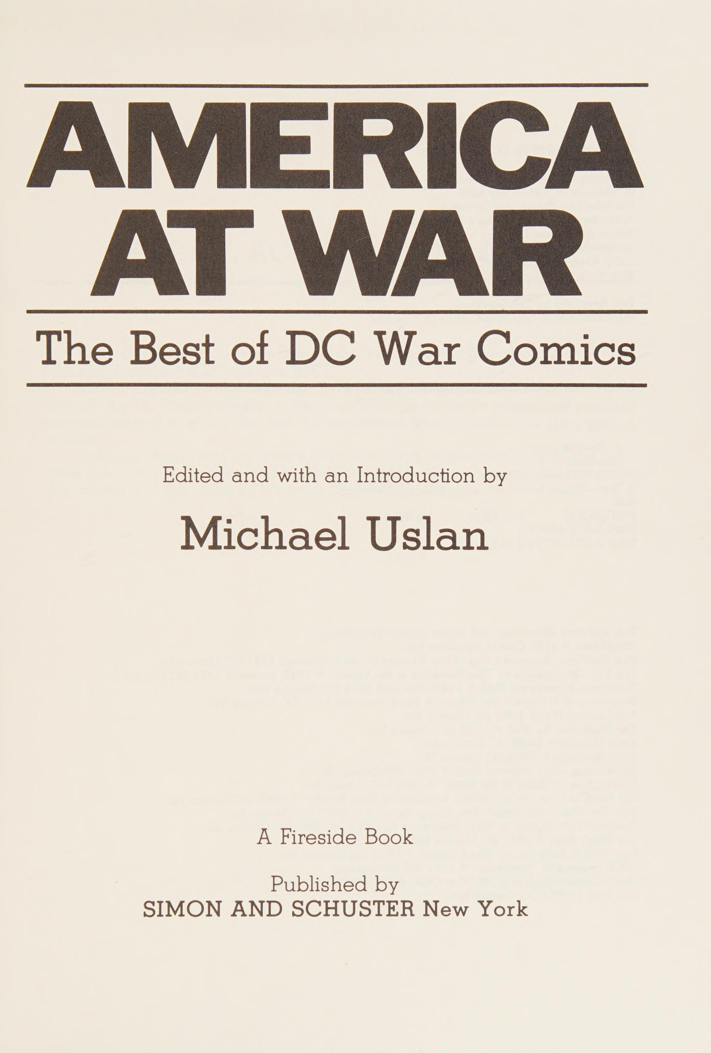 America at War: The Best of DC War Comics #[nn]