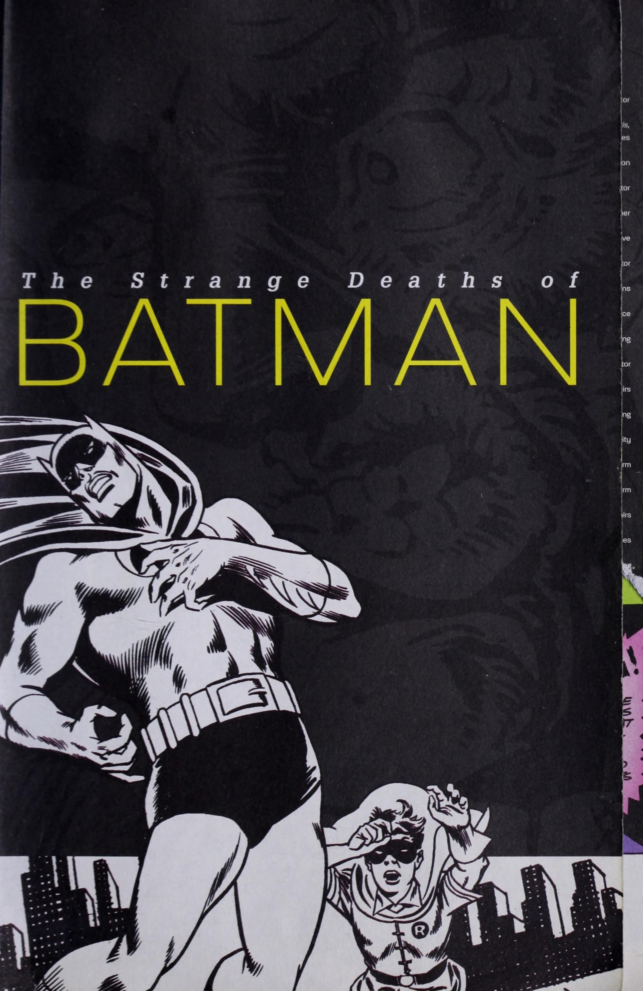 Batman: The Strange Deaths of Batman #[nn] cover