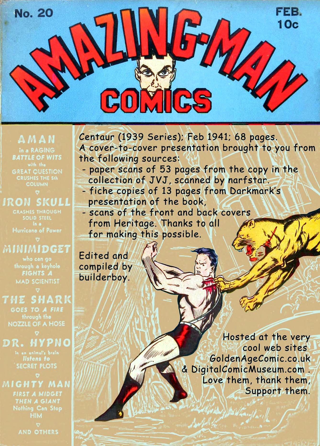 Amazing Man Comics #20 cover