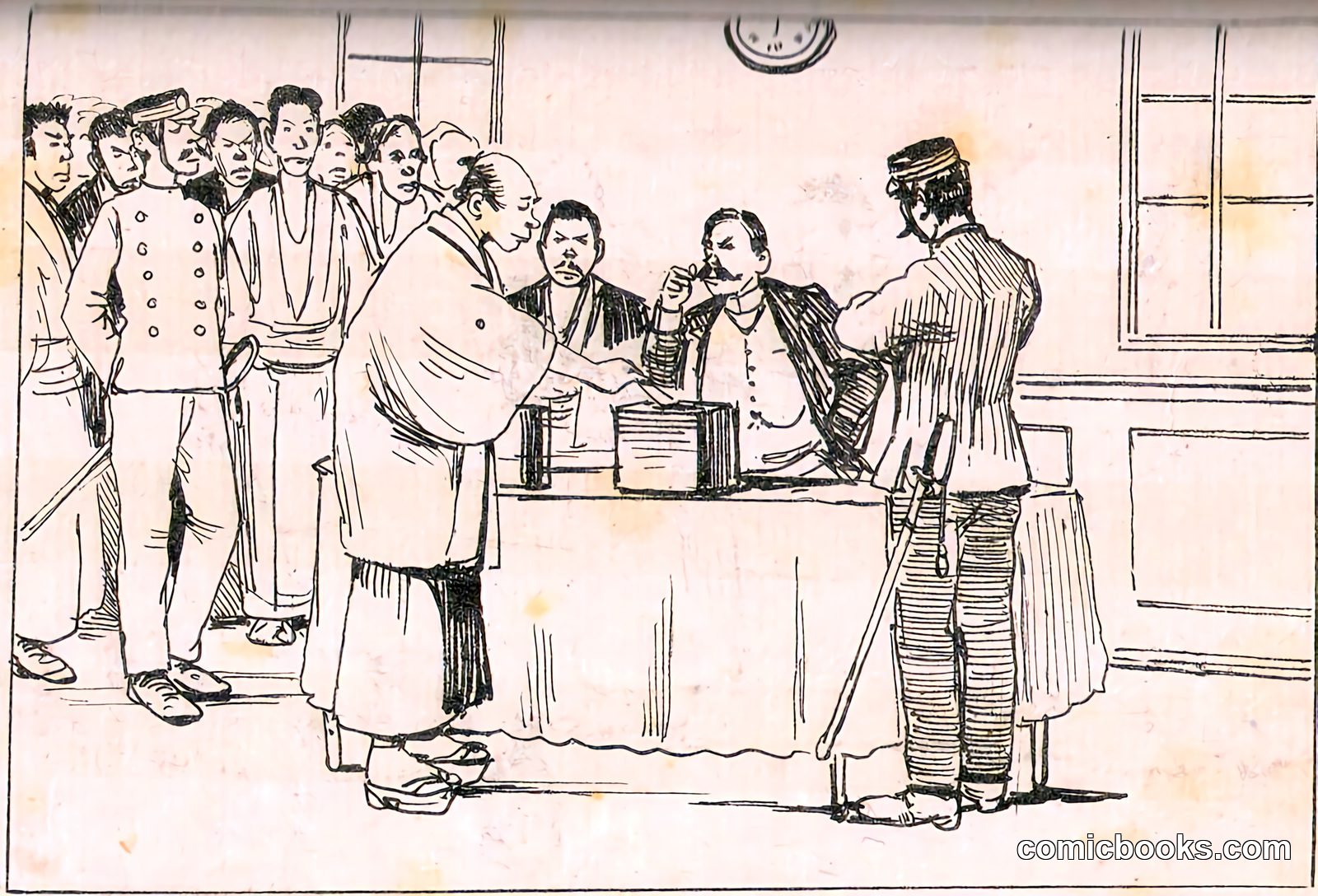 Meiji satire (Tôbaé) by Georges Ferdinand Bigot