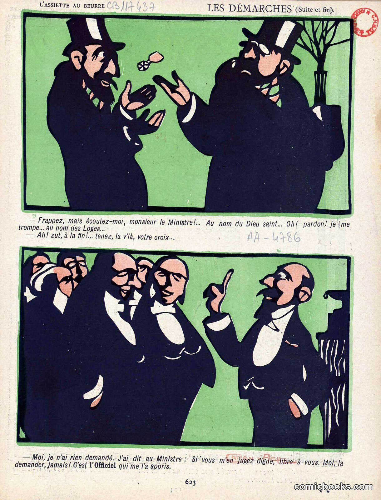 Two-Panel Page from *L'Assiette au Beurre* by Caran d'Ache