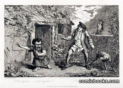 Scene from Scott's <em>The Black Dwarf</em> by Cruikshank, George