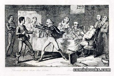 Scene from Scott's The Monastery by Cruikshank, George