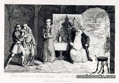 Scene from Scott's The Monastery by Cruikshank, George