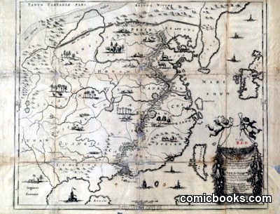 Reys-Kaerte Vande Ambassade der Nederlantse Oost Indise Compagnie (Chart of the VOC Embassy Route through China) by Nieuhof, Johan