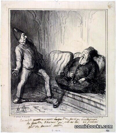 Rocambole menacant... la question d'orient... by Honoré Daumier