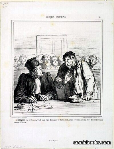 Le prévenu (bas à l'Avocat) by #Honoré_Daumier_Künstler_in