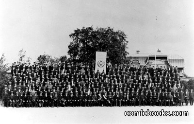Mass Rally with Swastika Banner