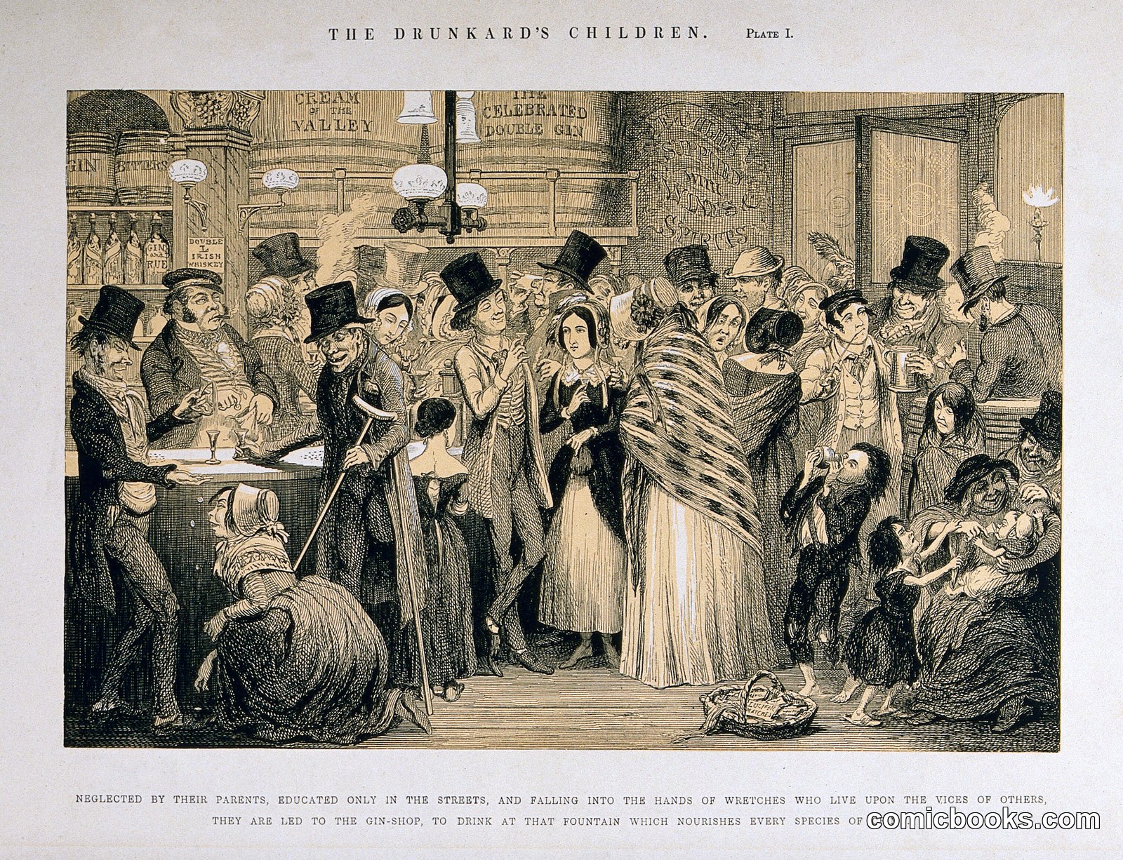 The Drunkard's Children, Plate I by George Cruikshank