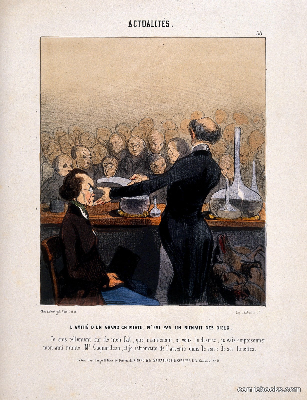 A Chemist Demonstrates Arsenic Detection Before a Crowd by Honoré Daumier