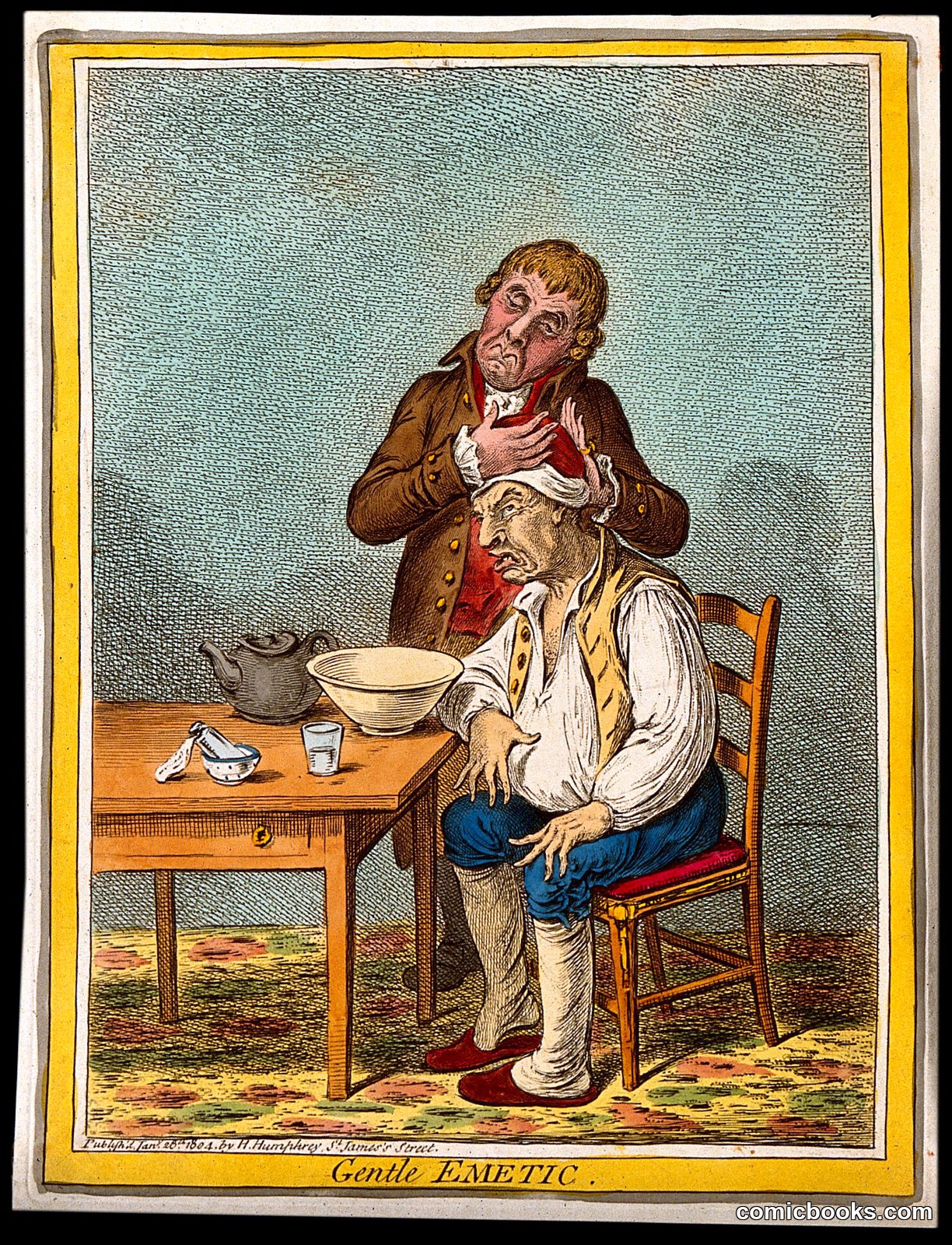*Gentle Emetic* — James Gillray after John Sneyd by John. Sneyd