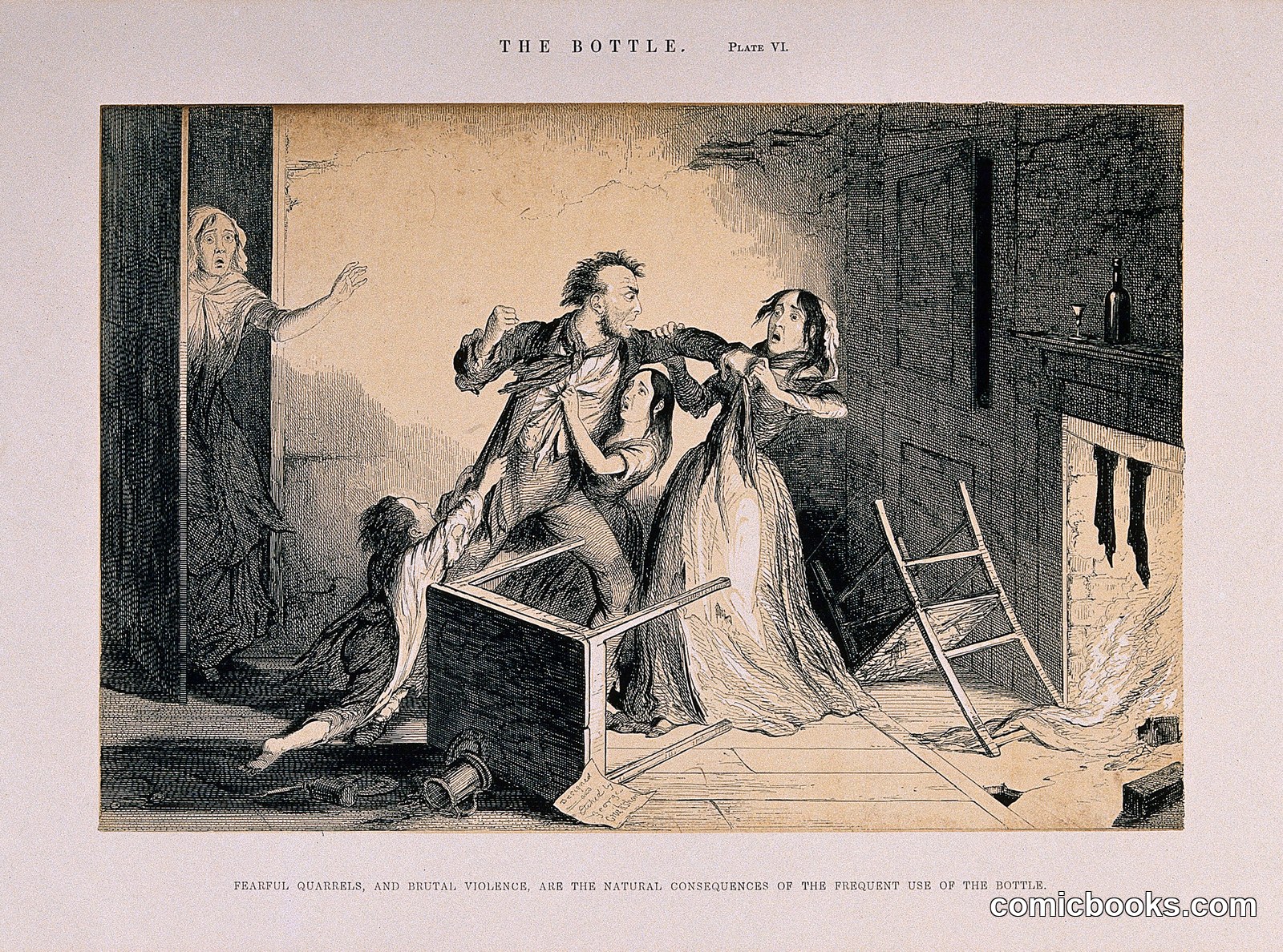 Fearful Quarrels, and Brutal Violence Are the Natural Consequences of the Frequent Use of the Bottle by http://data.europeana.eu/agent/63272