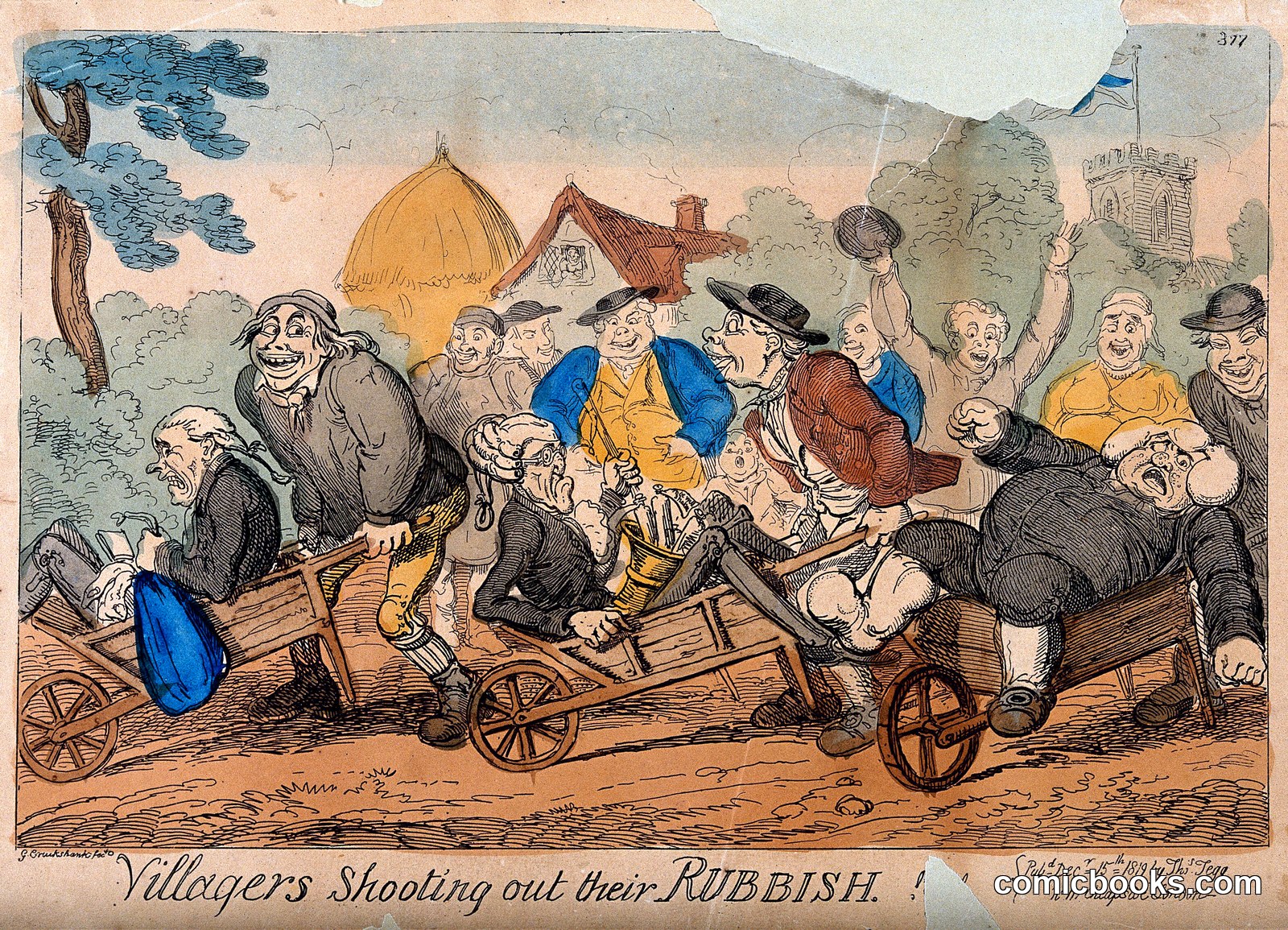 Villagers Shooting out their Rubbish by George Cruikshank