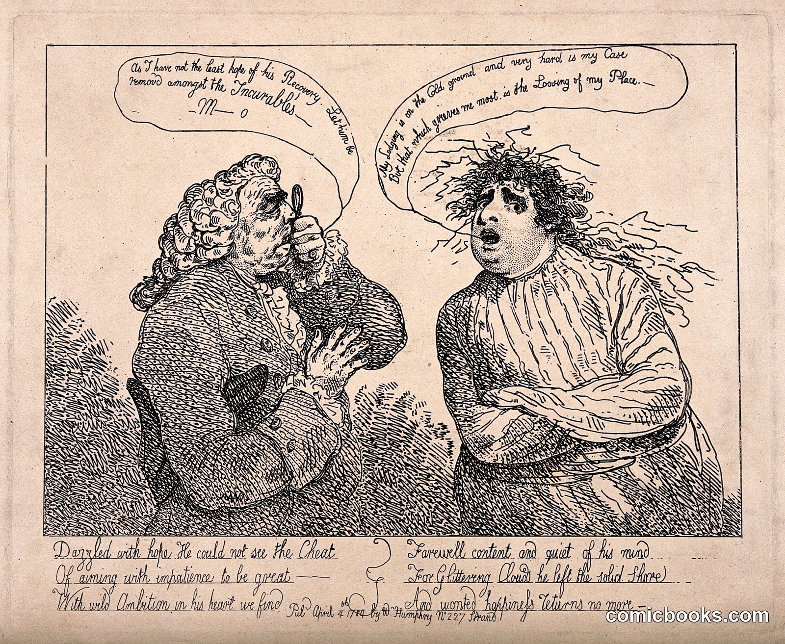 Dr. Monro Examines a Distraught Patient (Satirizing the Fall of the Coalition) by Thomas Rowlandson