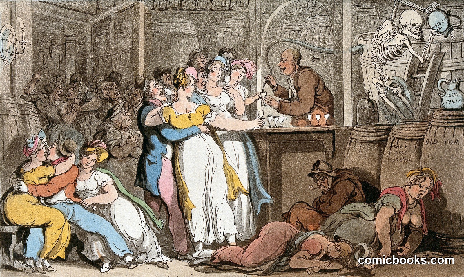 The Dance of Death: The Dram Shop by Thomas Rowlandson