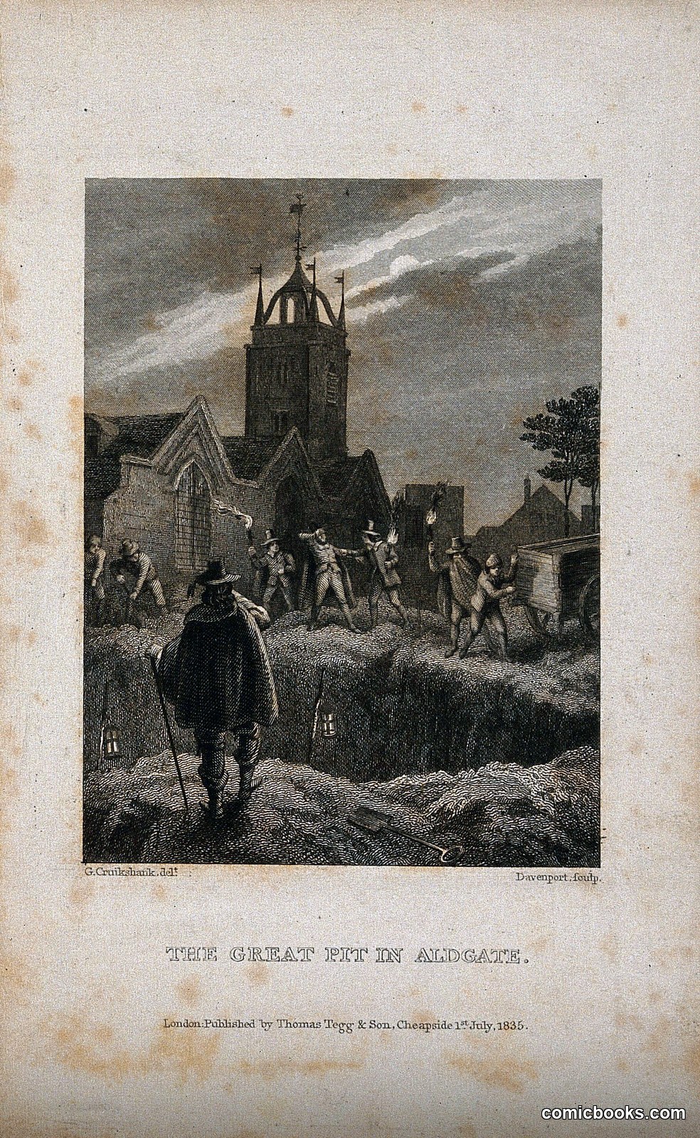 The Great Pit in Aldgate by George Cruikshank