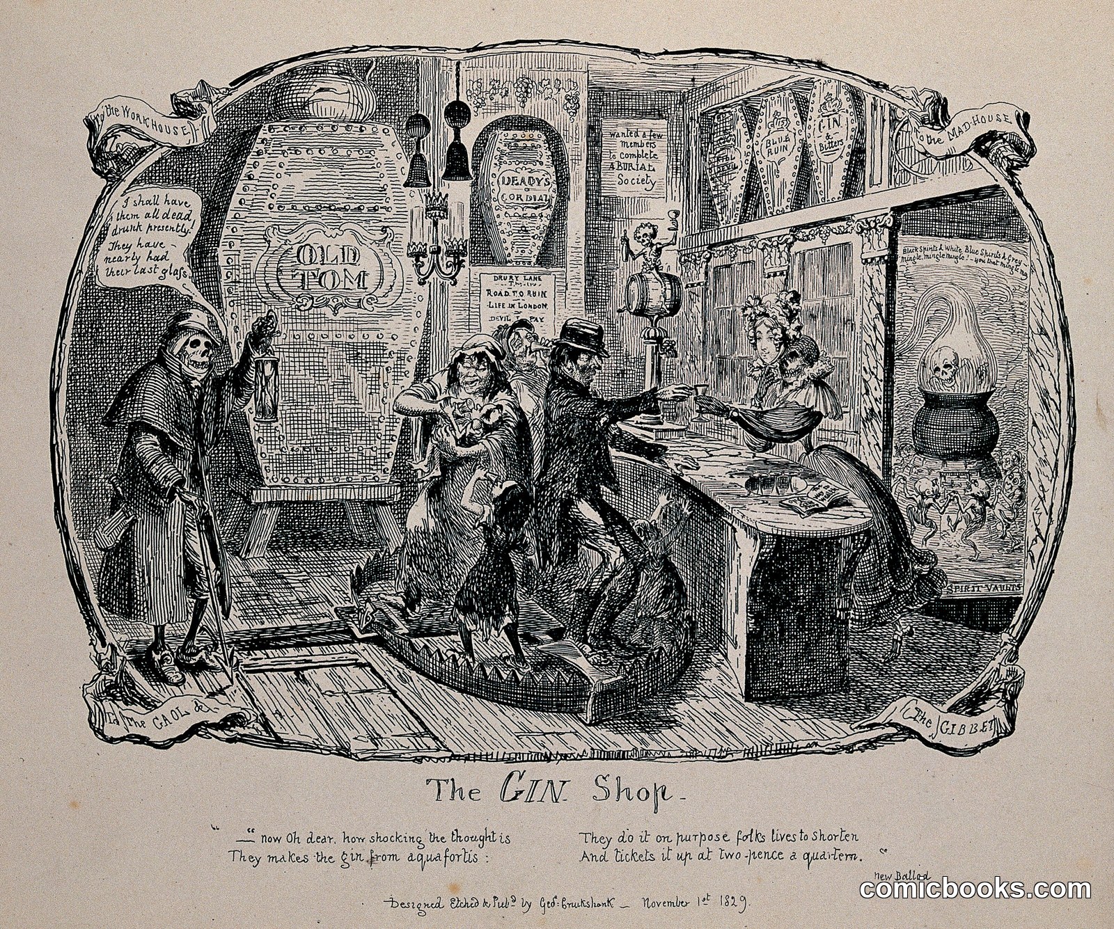 The Gin Shop by George Cruikshank