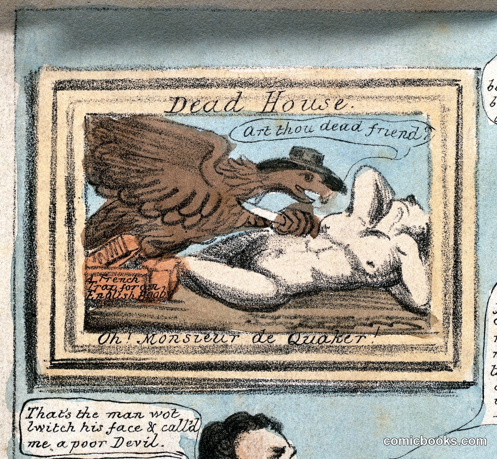 Dead House: A Vulture Courts a Corpse by Robert Cruikshank