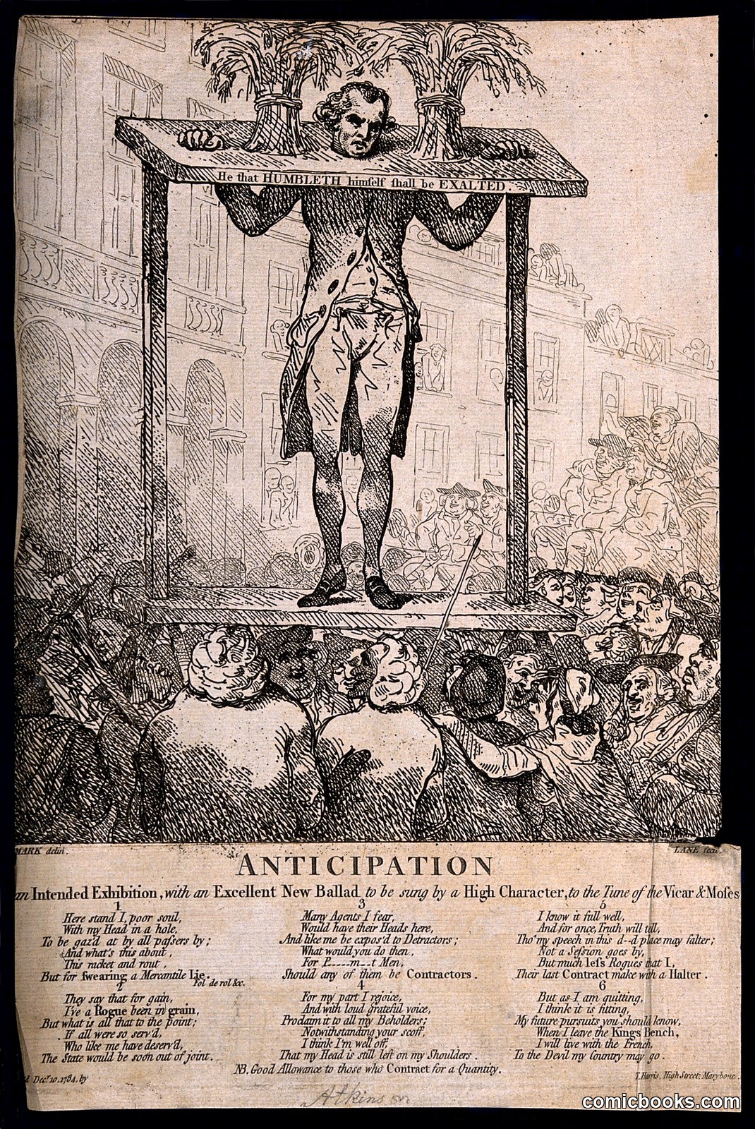 Christopher Atkinson in the Pillory by Thomas Rowlandson