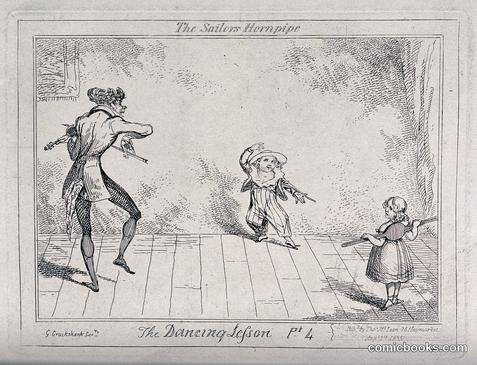 The Dancing Lesson, Plate 4 — The Sailor's Hornpipe