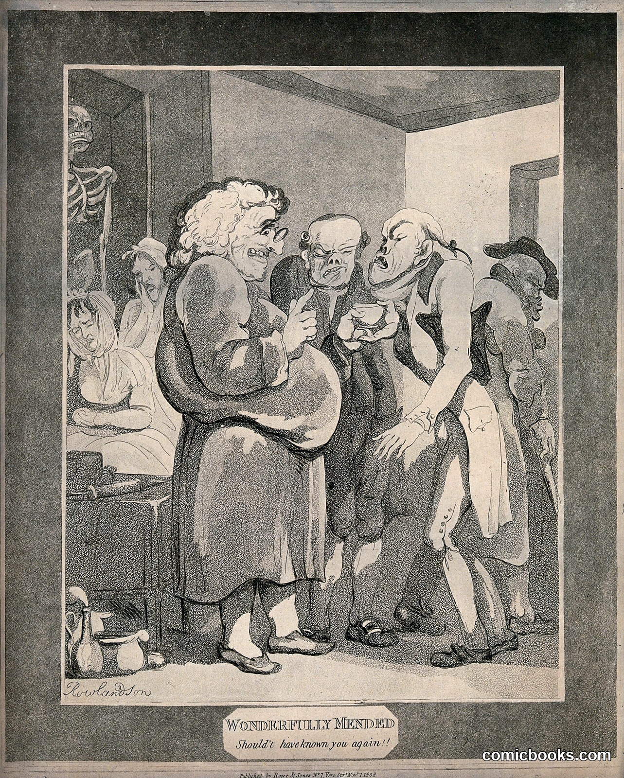 Patients Consulting an Obese Quack by Thomas Rowlandson