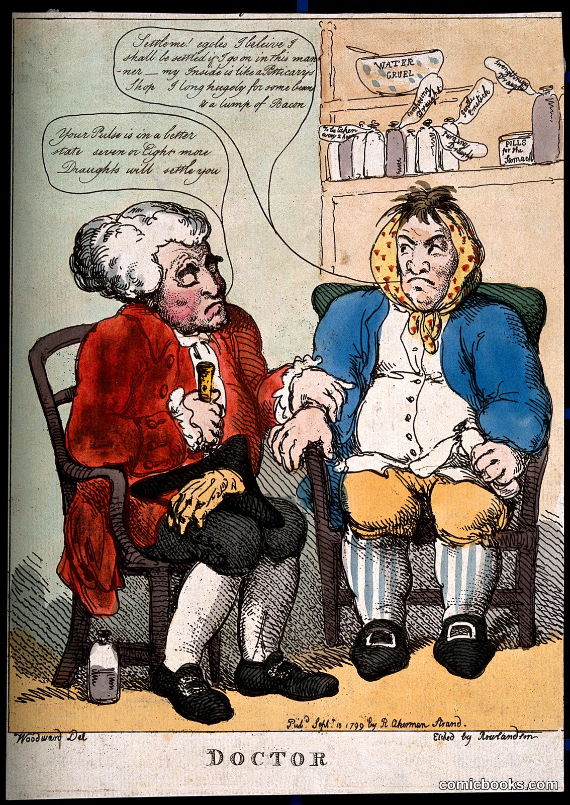 A Doctor Prescribing Continuation of Treatment to His Reluctant Patient by http://data.europeana.eu/agent/14268