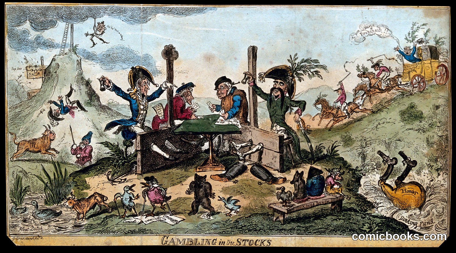 Gambling in the Stocks by George Cruikshank