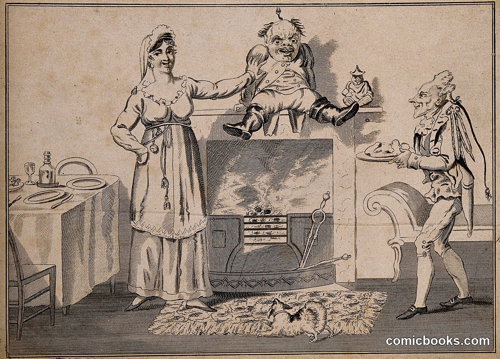 Baron Donder-Dronk-Dickdorf and Miss Quoltz, a Scene from a Musical Drama by Isaac Cruikshank