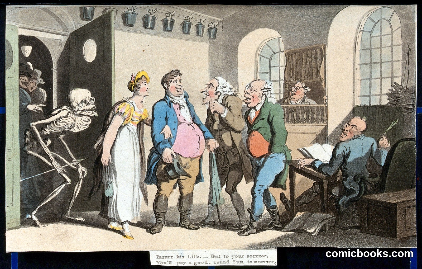 The Dance of Death: The Insurance Office by Thomas Rowlandson