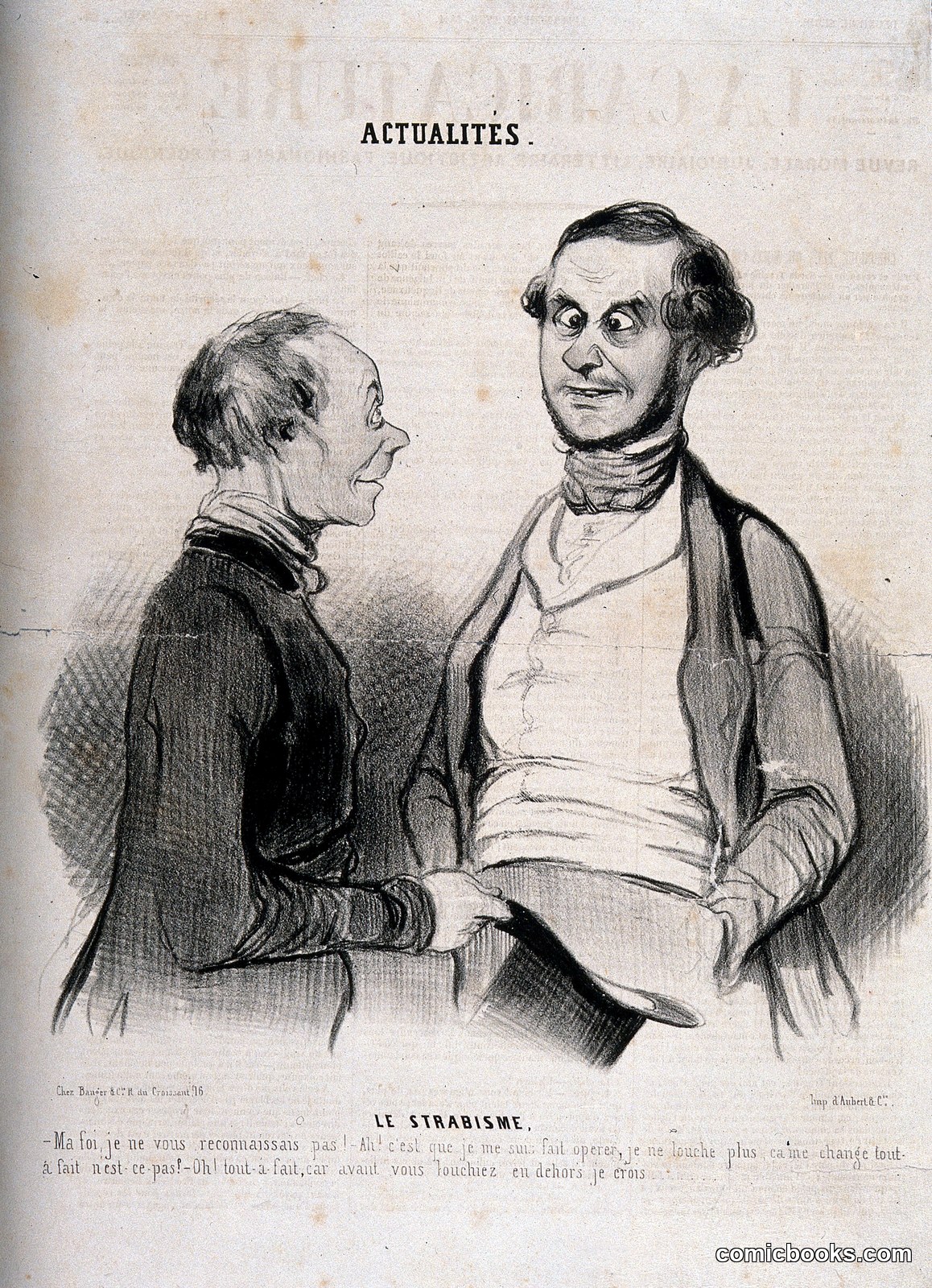 Two friends conversing about a recent operation for strabismus by http://data.europeana.eu/agent/48486