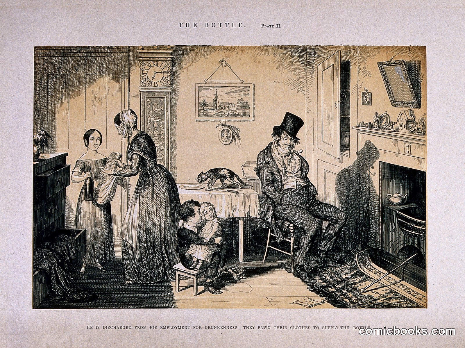 The Bottle, Plate II by George Cruikshank