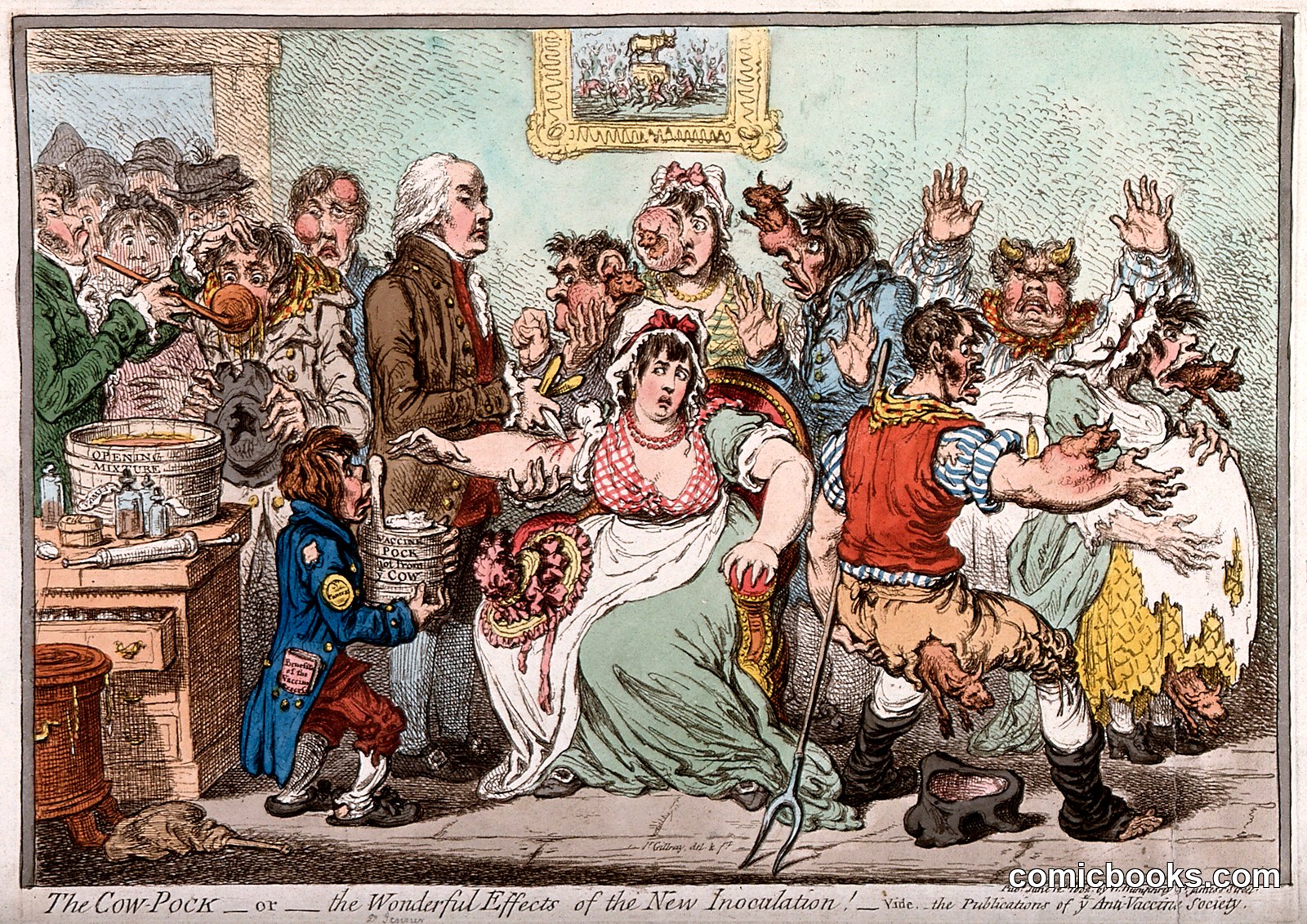 The Cow Pock—or the Wonderful Effects of the New Inoculation by http://data.europeana.eu/agent/148259