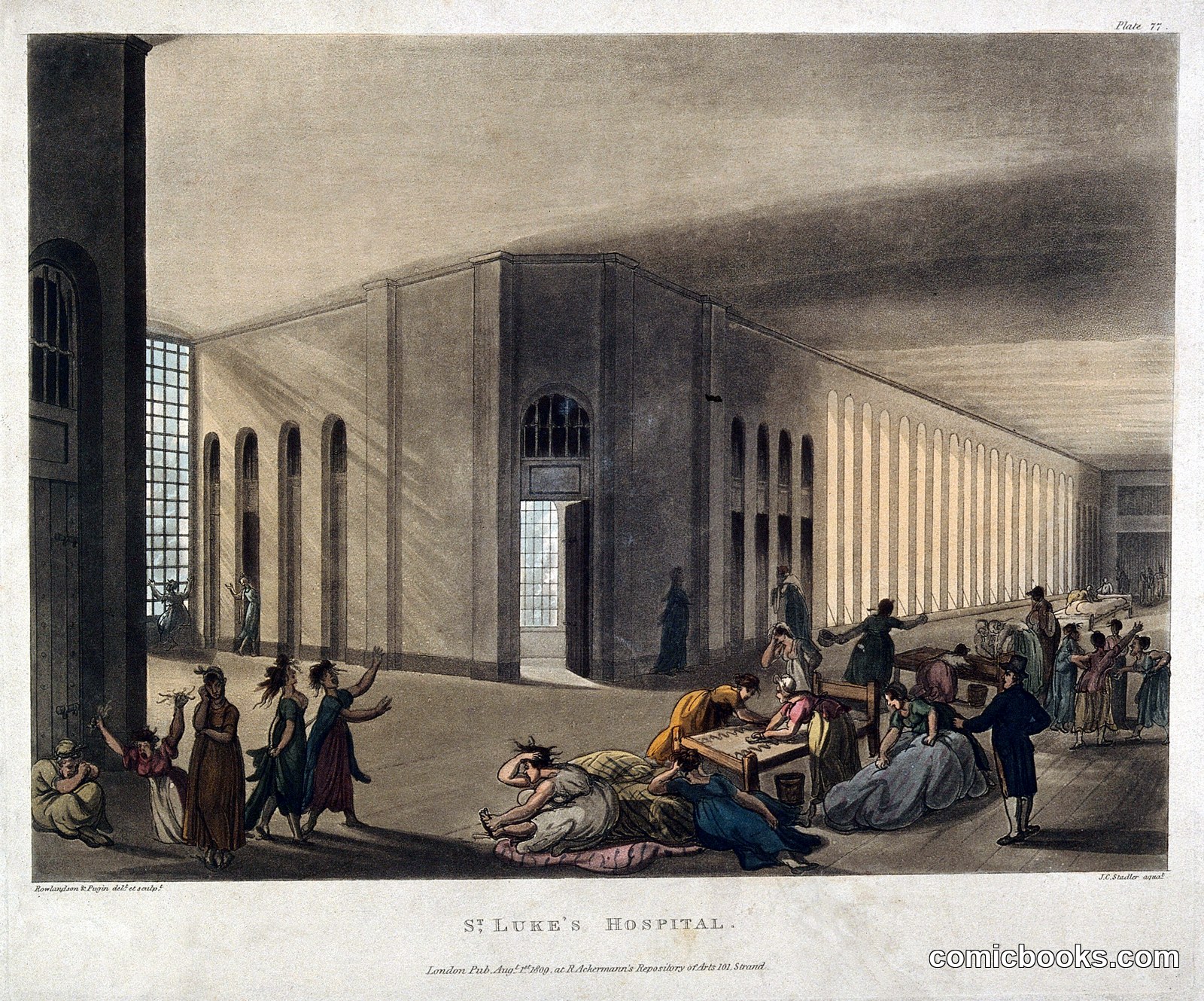 St Luke's Hospital for Lunatics, London by Thomas Rowlandson