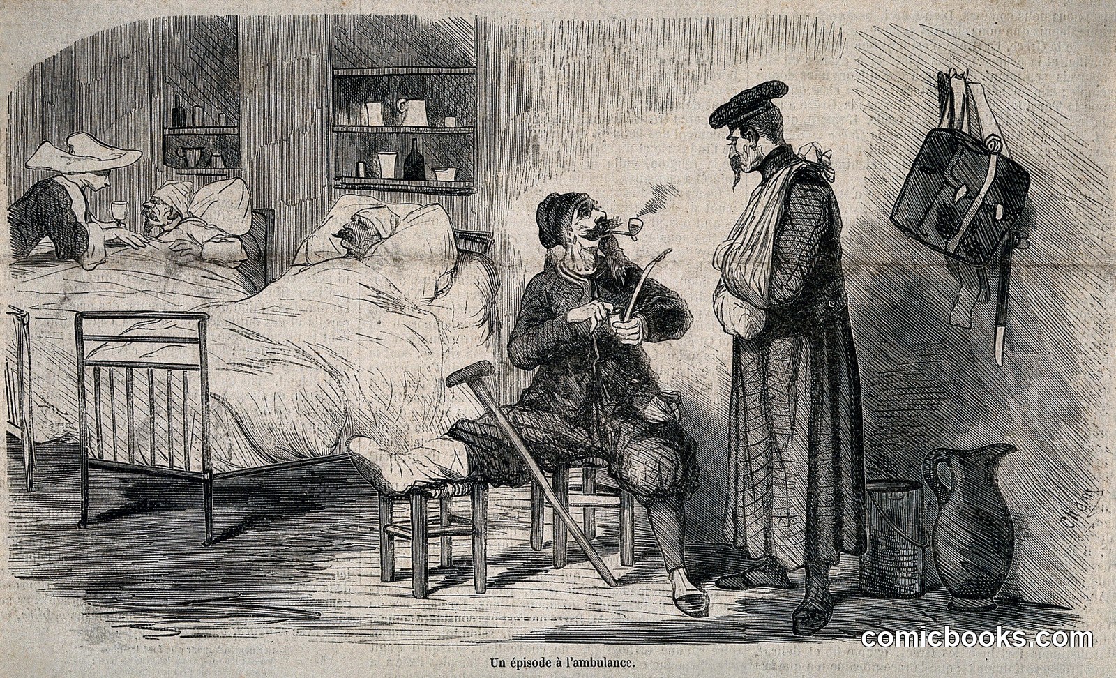 Un épisode à l'ambulance (An Episode at the Field Hospital) by Amédée-Charles-Henri Cham