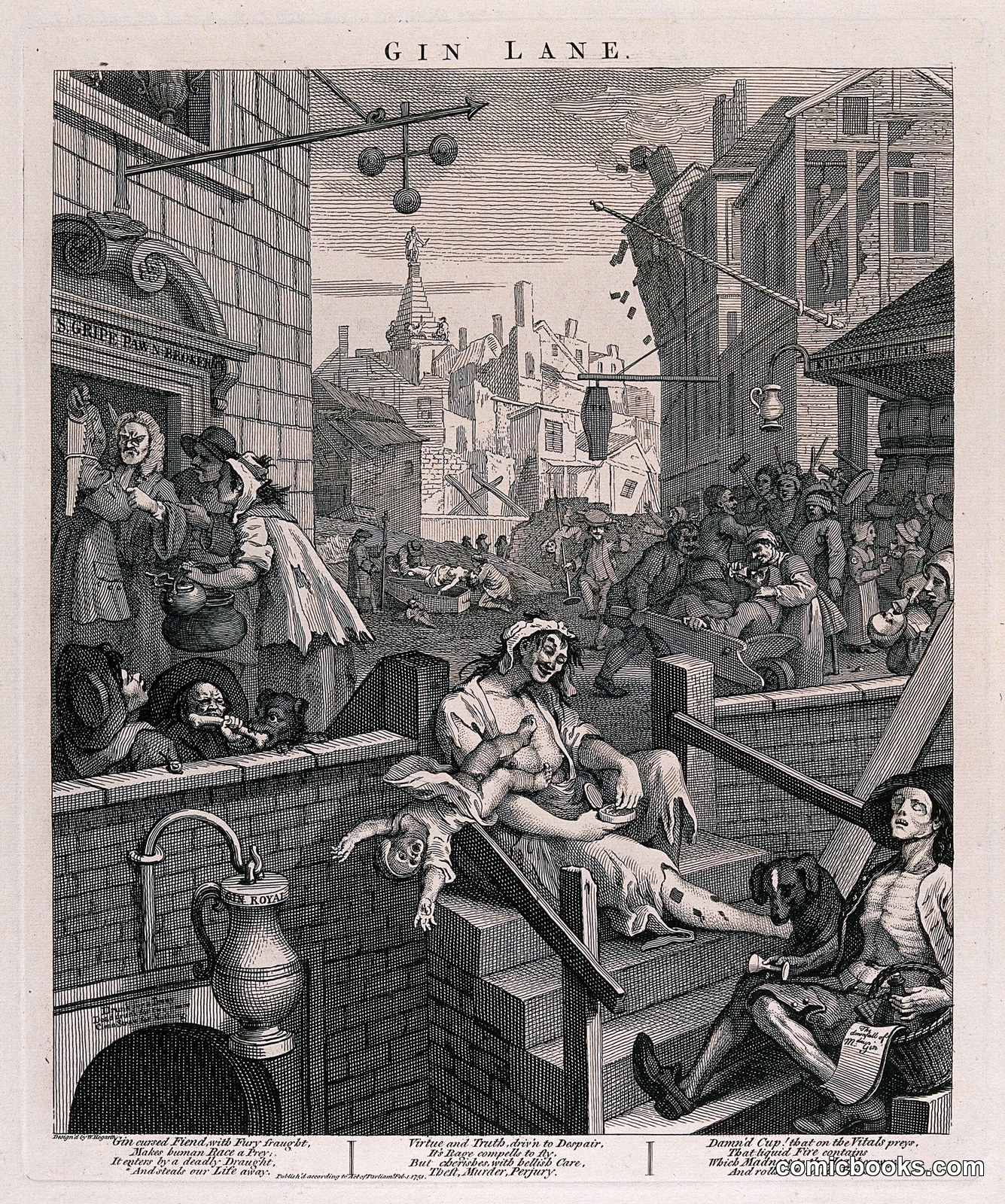 Gin Lane by William Hogarth