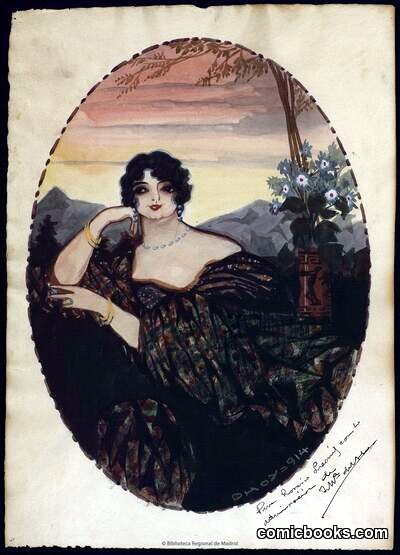 Portrait Caricature of a Woman by https://hispana.mcu.es/lod/oai:bibliotecavirtualmadrid.comunidad.madrid:600825#ent2