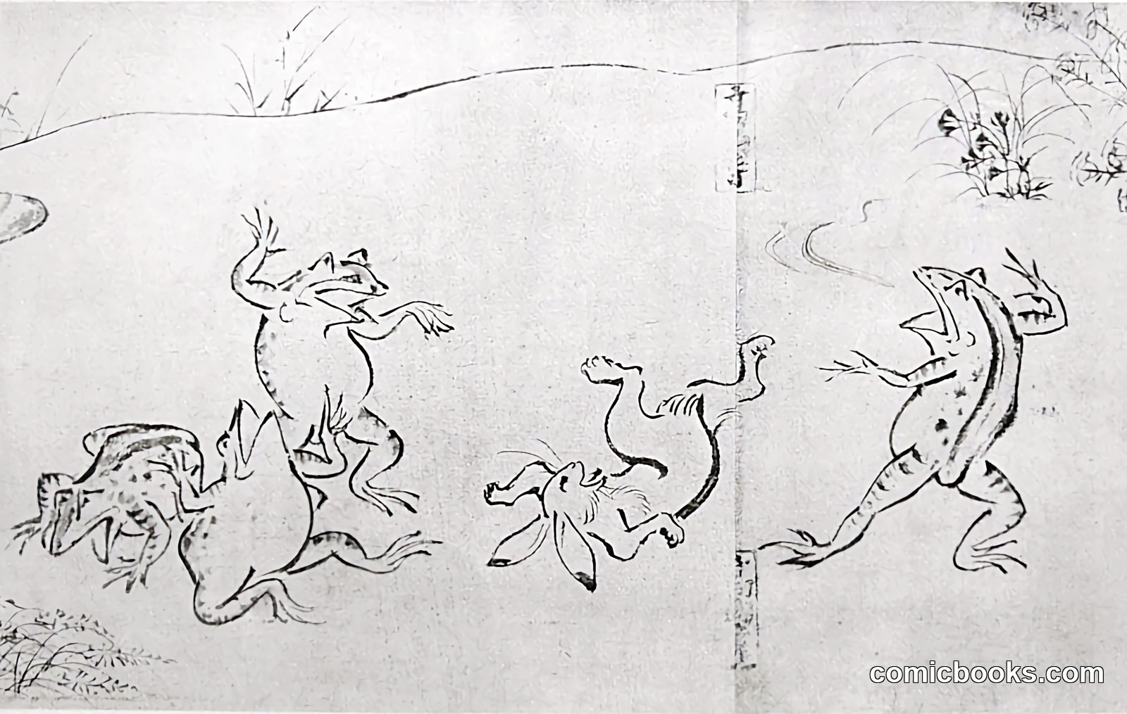 Chōjū-giga (Scrolls of Frolicking Animals) by attributed to Toba Sōjō