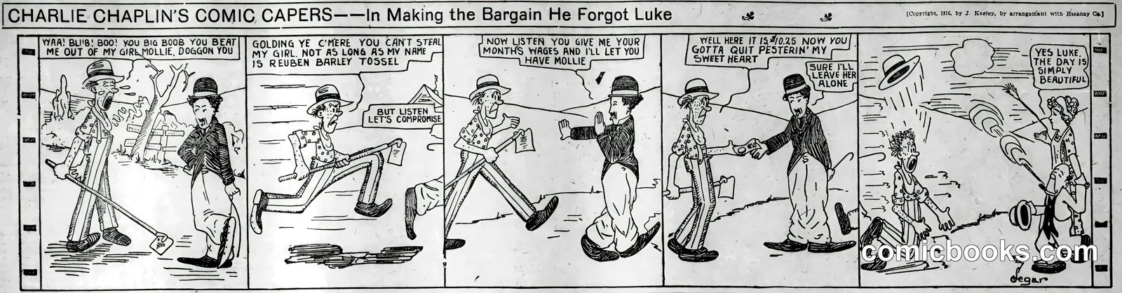 Charlie Chaplin's Comic Capers: In Making the Bargain He Forgot Luke