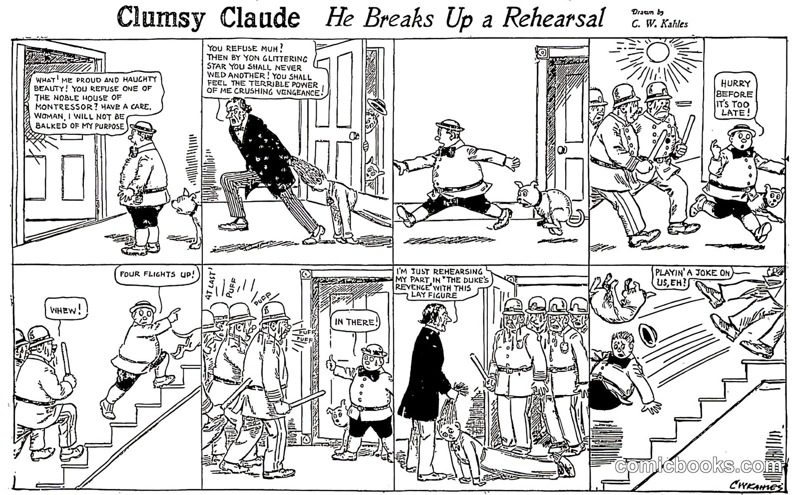 Clumsy Claude: He Breaks Up a Rehearsal