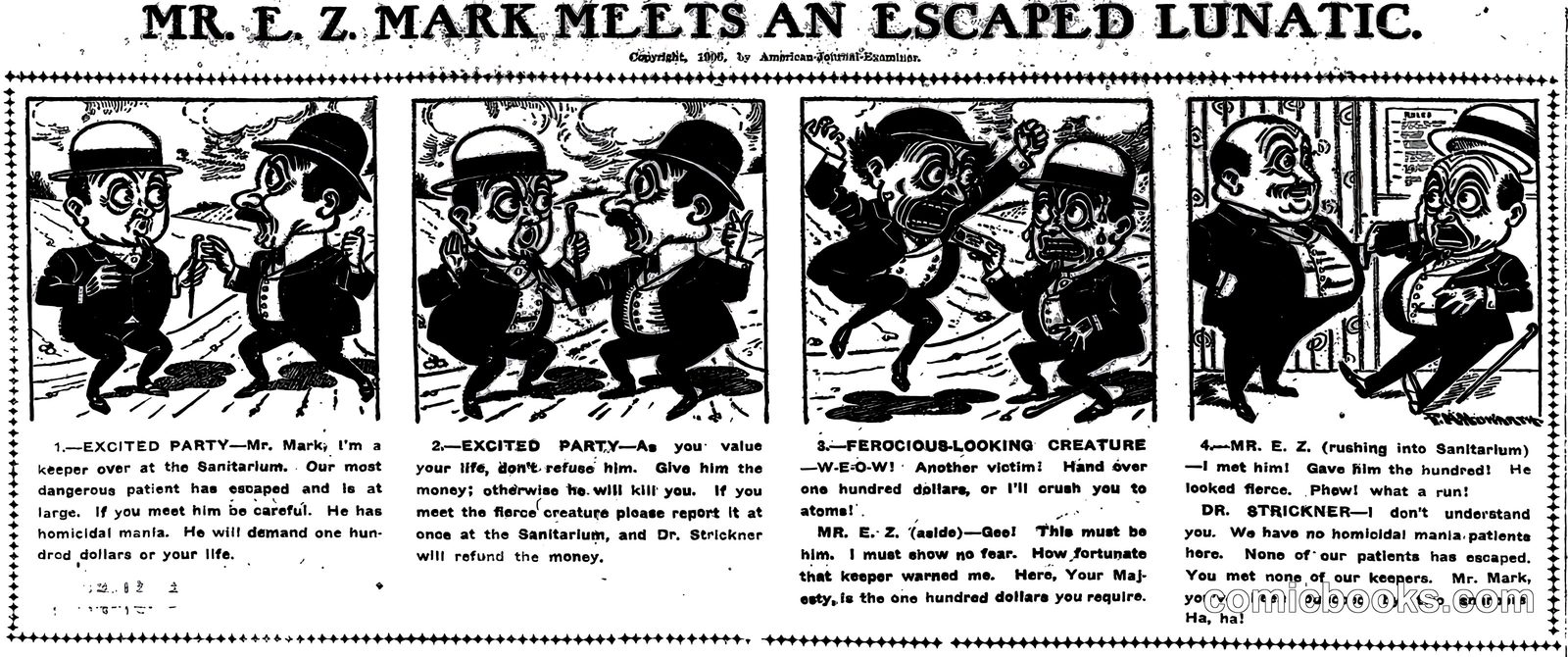 Mr. E. Z. Mark Meets an Escaped Lunatic