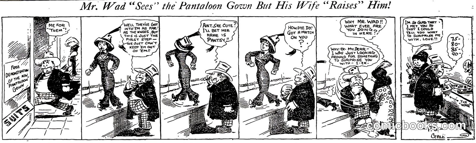 Mr. Wad "Sees" the Pantaloon Gown But His Wife "Raises" Him!
