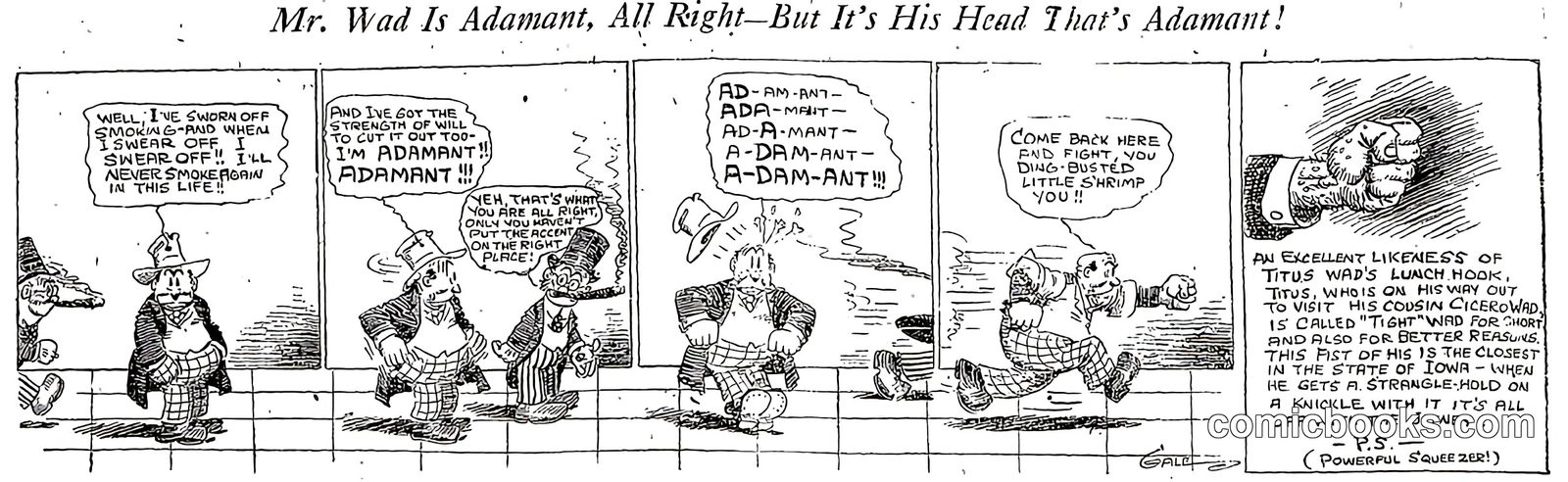 Mr. Wad Is Adamant, All Right—But It's His Head That's Adamant!
