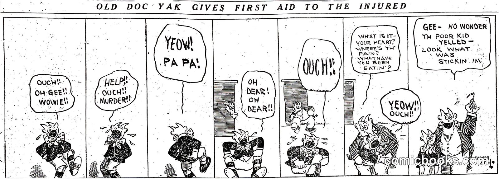 Old Doc Yak Gives First Aid to the Injured