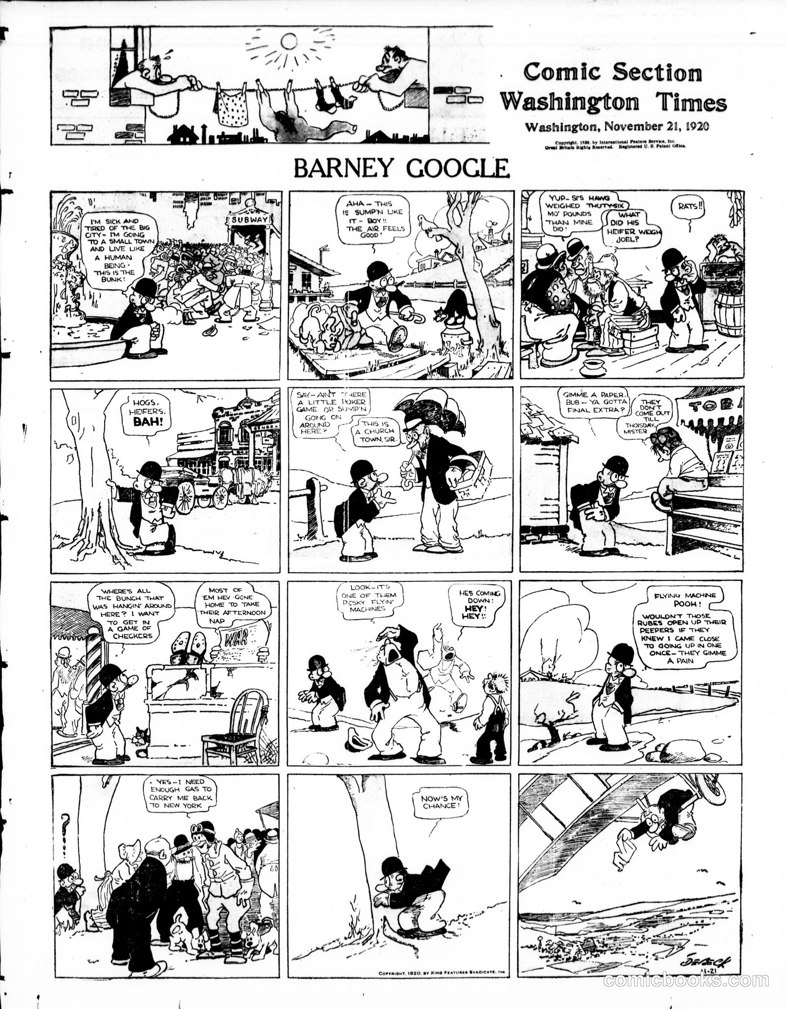 Barney Google — The Washington Times, November 21, 1920