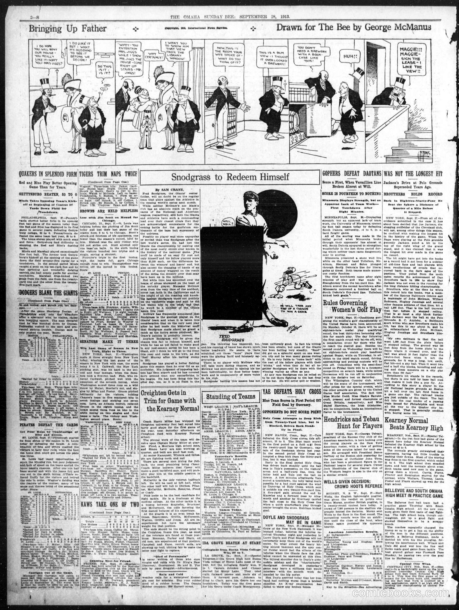 Bringing Up Father — Omaha Daily Bee, September 28, 1913
