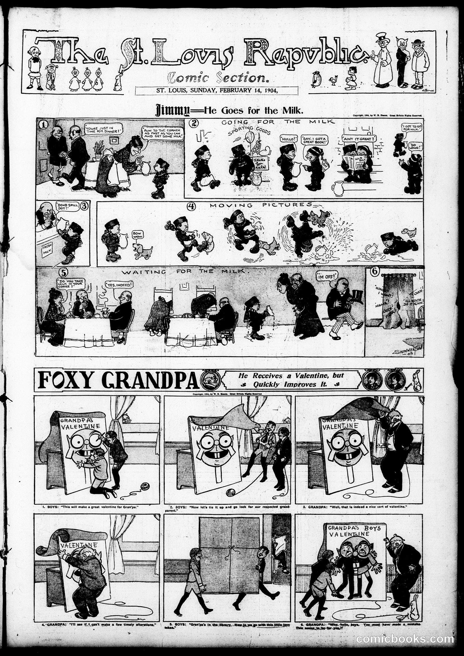 Foxy Grandpa: He Receives a Valentine, but it Quickly Improves It