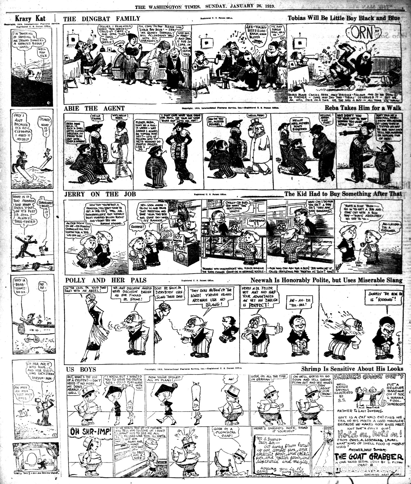 Krazy Kat — The Washington Times, January 26, 1919